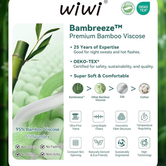 Lightweight Thermal Pajamas Set for Women - S-3X Sizes Available, Bamboo Viscose - Picture 6 of 6